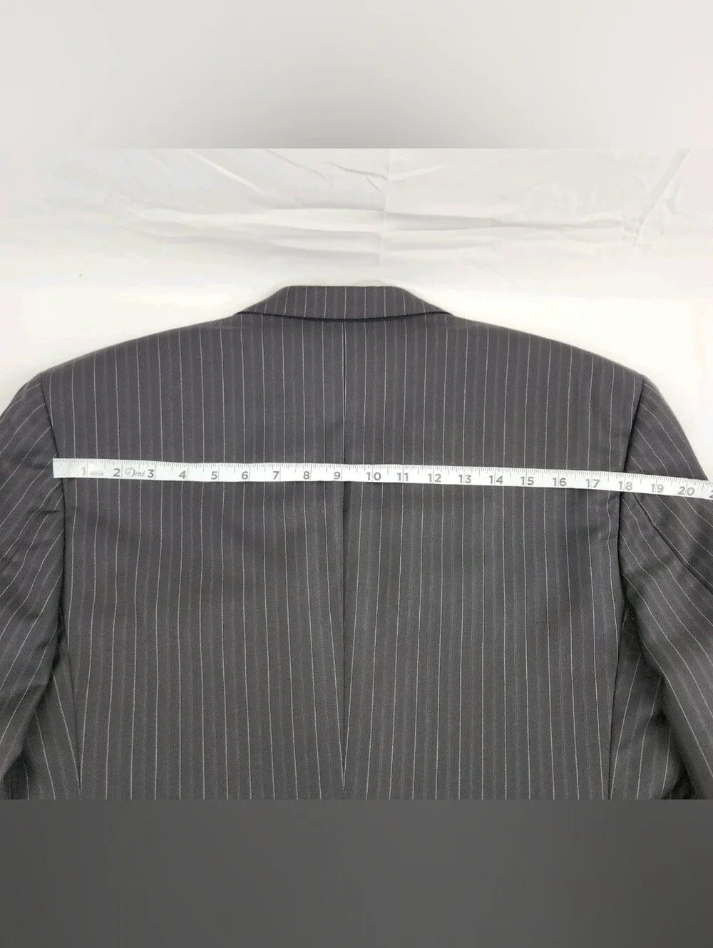 Burdi Chicago Suit Jacket Mens 44 Black Pinstripe 100% Super 150's Wool Handmade